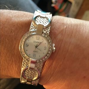 NWT Bangle Watch w CZ around face Studio brand
